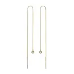 Zlaté visiace náušnice s bezel diamantmi KLENOTA