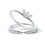 Zásnubný a snubný prsteň z bieleho zlata KLENOTA