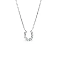 Diamantový náhrdelník podkova z bieleho zlata KLENOTA