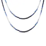 Safírový boho náhrdelník ve žlutém zlatě KLENOTA