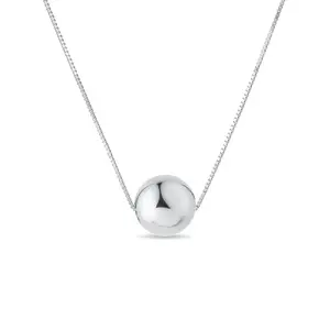 Náhrdelník z bílého zlata s 6mm kuličkou KLENOTA