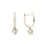 Náušnice ze žlutého 14k zlata s brilianty KLENOTA