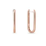 Minimalistické oválné náušnice z růžového 14k zlata KLENOTA