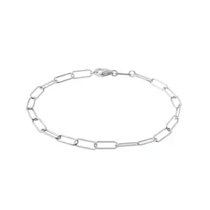 Náramek typu Paperclip v bílém 14k zlatě KLENOTA