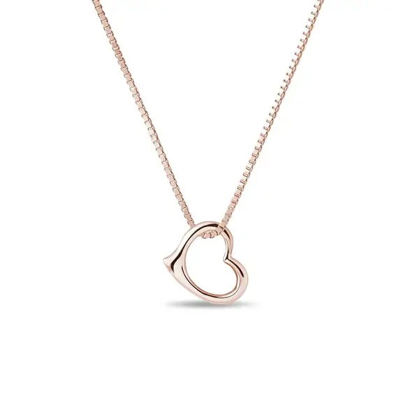 Přívěsek ve tvaru srdce v růžovém zlatě KLENOTA