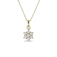 Briliantový náhrdelník ve tvaru kytičky ve zlatě KLENOTA