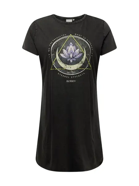 ONLY Carmakoma Šaty  limetková / tmavošedá / fialová / čierna