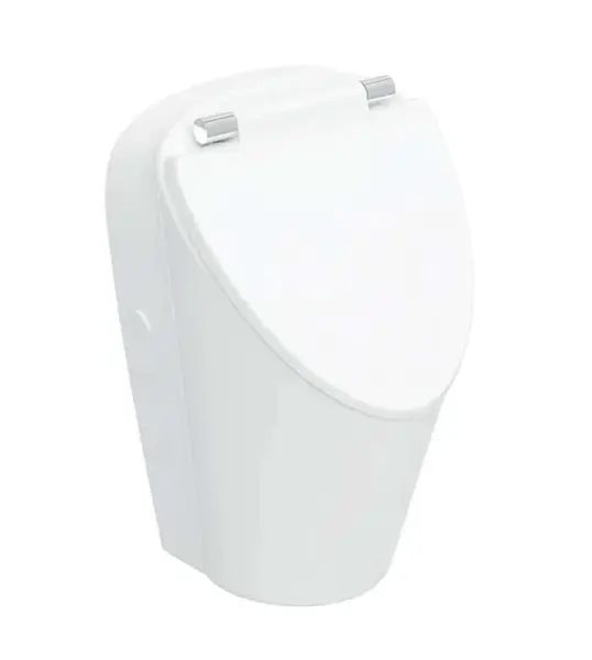 Geberit Selnova - Pisoár s poklopom SoftClose, zadný prívod vody, Rimfree, biela 503.115.00.1