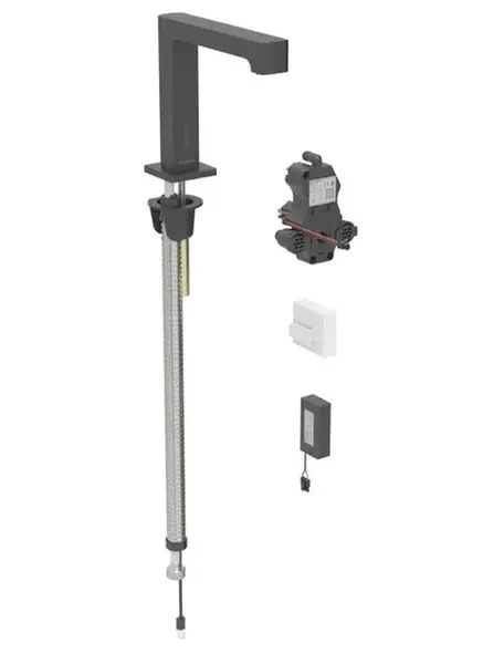 Geberit Brenta - Elektronický umývadlový ventil, batériové napájanie, easy to clean, matná čierna 116.193.14.1