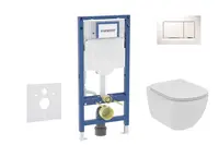 Geberit Duofix - Set predstenovej inštalácie, klozetu Tesi a dosky softclose, tlačidlo Sigma30, biela/chróm SANI11CD3112