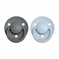 BIBS De Lux cumlíky z prírodného kaučuku 2ks - veľkosť 1 - Iron / Baby Blue