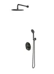 OMNIRES Y - Sprchový set s termostatom pod omietku, s telesom, priemer 25 cm, 5 prúdov, kefovaný grafit SYSYT05GR