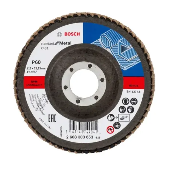 Bosch Príslušenstvo - Lamelový brúsny kotúč, P60, priemer 115 mm 2608603653