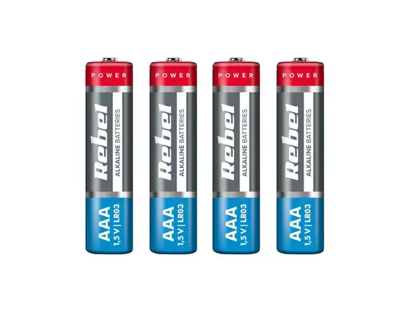 Baterie AAA (R03) alkalická REBEL Alkaline 4ks / shrink BAT0060