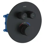 kielle Oudee - Termostatická baterie pod omítku, včetně tělesa, pro 2 spotřebiče, matná černá 10602204