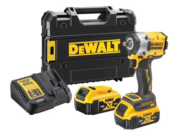 DeWALT Nářadí - 18V AKU rázový utahovák, 2x aku 5,0 Ah XR, nabíječka DCF921P2T