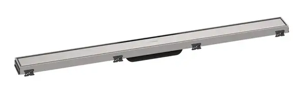 Hansgrohe RainDrain Match - Sprchový žlab s nerezovým roštem 900, s výškově stavitelným rámem, kartáčovaná nerez 56040800