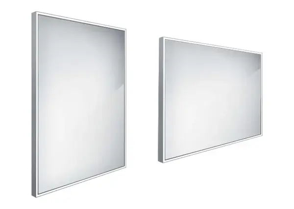 Nimco Zrcadla - Zrcadlo s LED osvětlením, 60x80 cm, hliník ZP 13002