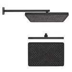 kielle Vega - Hlavová sprcha 36x24 cm, 1 proud, sprchové rameno 43 cm, matná černá 20118SE4