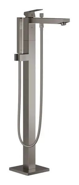 Grohe Eurocube - Vanová baterie do podlahy, s příslušenstvím, kartáčovaný Hard Graphite 23672AL1