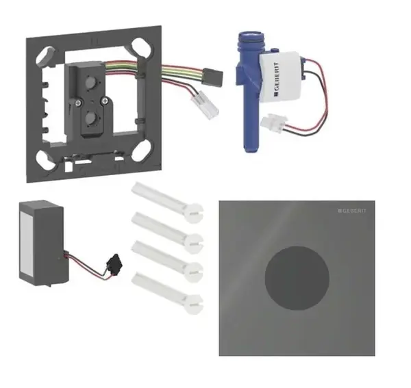 Geberit - Elektronické ovládání splachování pisoárů typ 40, síťové napájení, Bluetooth, sklo/lávová 116.024.JK.1