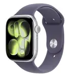APPLE Watch 11 GPS + Cellular 42mm stříbrný hliník - mlžně fialový sportovní řemínek - M/L