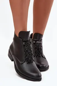 S. BARSKI Zateplené dámské kotníkové boty na ploché podešvi S.Barski