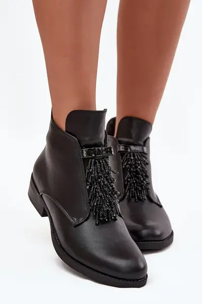 S. BARSKI Zateplené dámské kotníkové boty na ploché podešvi S.Barski