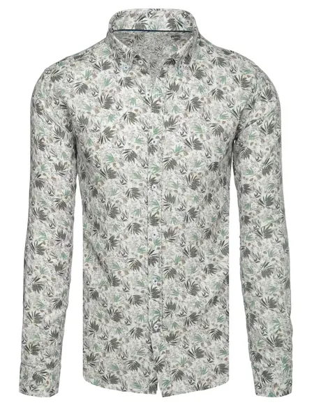 Koszula męska w kwiaty biała Dstreet