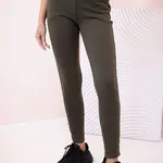 Kesi Dámské teplákové kalhoty s lampasem a šňůrkou v pase khaki