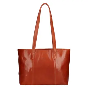 Dámská kožená kabelka Italia Alexandra - koňak