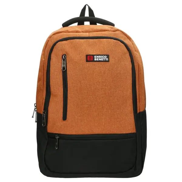Moderní pánský batoh Enrico Benetti Ledok, polyester, na notebook 15" − oranžová