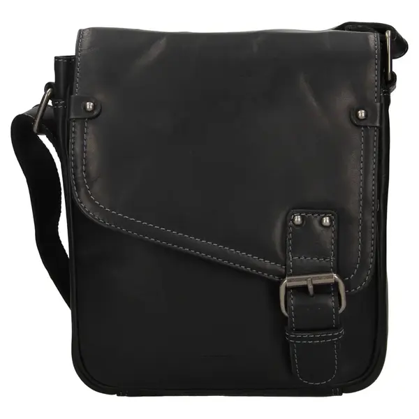 Pánska kožená taška cez rameno Berdiri Mauro - čierna