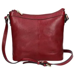 Luxusné kožené dámske crossbody Hexagona 113032- vínová
