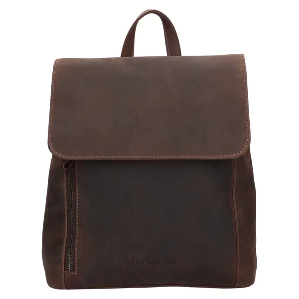 Dámsky kožený batoh Greenwood Anet - tmavo hnedá