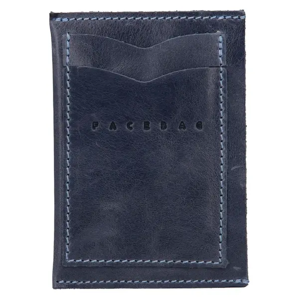 Kožený obal na karty Facebag Leon - modrá
