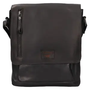 Pánska kožená taška cez rameno Mustang Hugo - čierna