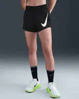 Nike One Swoosh Womens Dri-FIT Mid-Rise Loose 3 Brief-Lined Running Shorts M