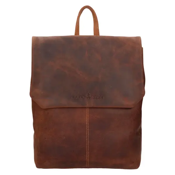 Vintage dámsky kožený batoh Greenwood Marta - svetlo hnedá