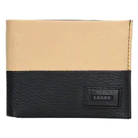 Pánská kožená slim peněženka Lagen Danny - černo-béžová