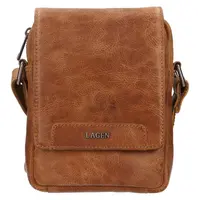 Pánska kožená taška cez rameno Lagen Unne - koňak