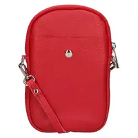 Dámska kožená kabelka na mobil a doklady Italia Monea - červená