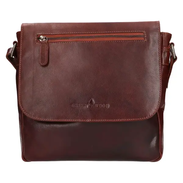 Pánska kožená taška cez rameno Greenwood Dirk - hnedá