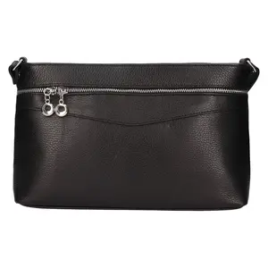 Dámska kožená crossbody kabelka Italia Benea - čierna