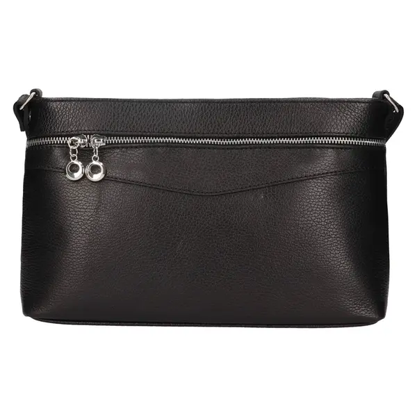 Dámska kožená crossbody kabelka Italia Benea - čierna