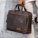 Pánska kožená taška na notebook Sparwell Tanned - tmavo hnedá