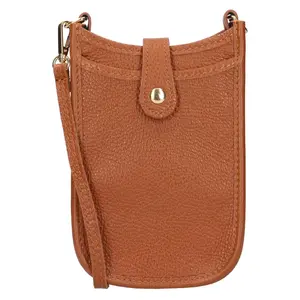 Dámska kožená kabelka na mobil a doklady Italia Simma - koňak