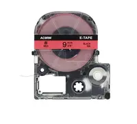 Epson LK-3RBP, SC9RW, C53S653001, 9mm x 9m, černý tisk / červený podklad, kompatibilní páska