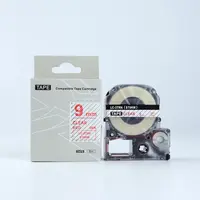 Epson LK-3TRN, ST9RW, 9mm x 9m, červený tisk / průhledný podklad, kompatibilní páska