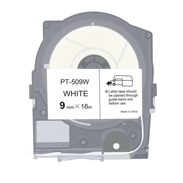 Max LM-509W, 9mm x 16m, bílá kompatibilní páska
